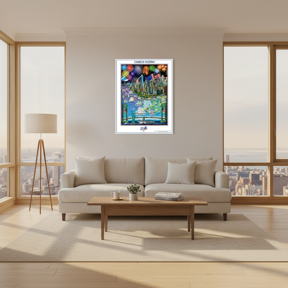 Sail 4th 250 New York Charles Fazzino Wall Poster 18" W x 24" H