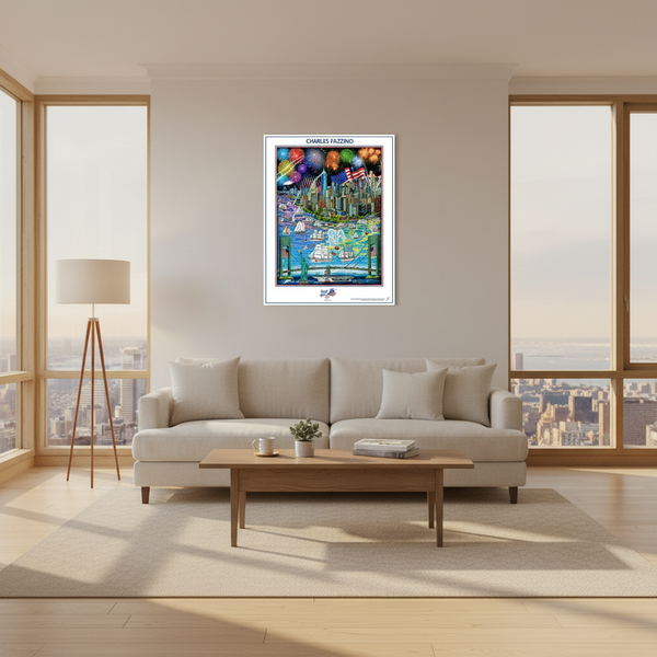 Sail 4th 250 New York Charles Fazzino Wall Poster 18" W x 24" H
