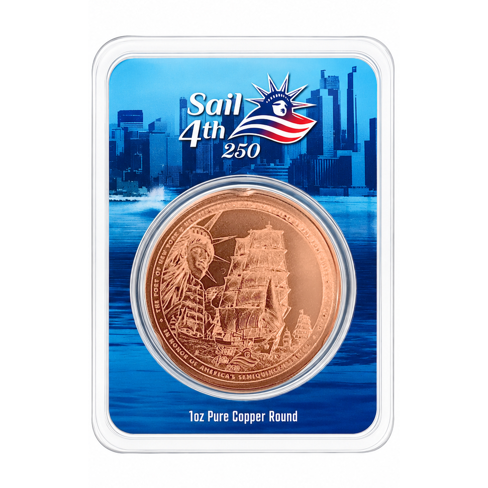 Official Sail 4th 250 New York Commemorative Coin Back View