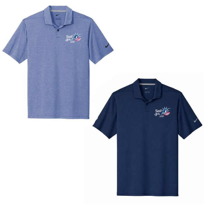 Sail 4th 250 New York Primary Logo Nike Heather Short Sleeve Polo Shirt