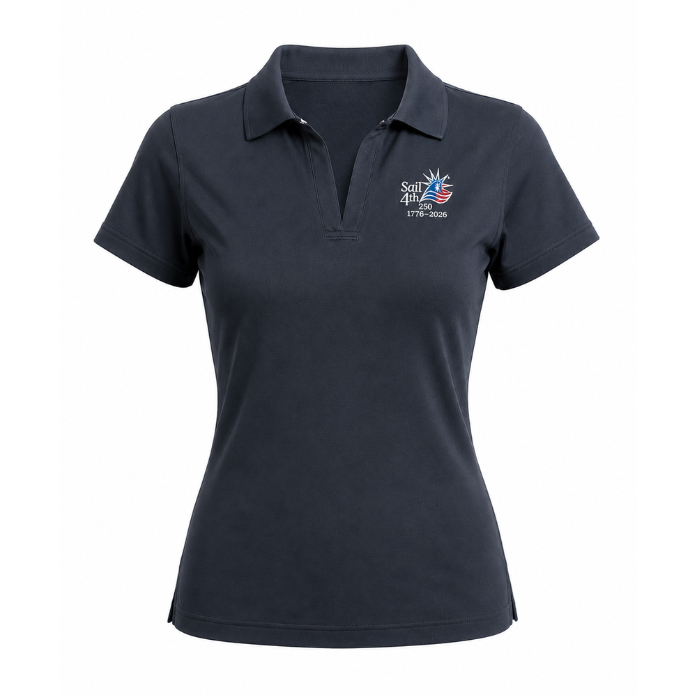 Sail 4th 250 New York Ladies Performance Short Sleeve Polo Shirt Navy