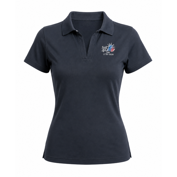 Sail 4th 250 New York Ladies Performance Short Sleeve Polo Shirt Navy