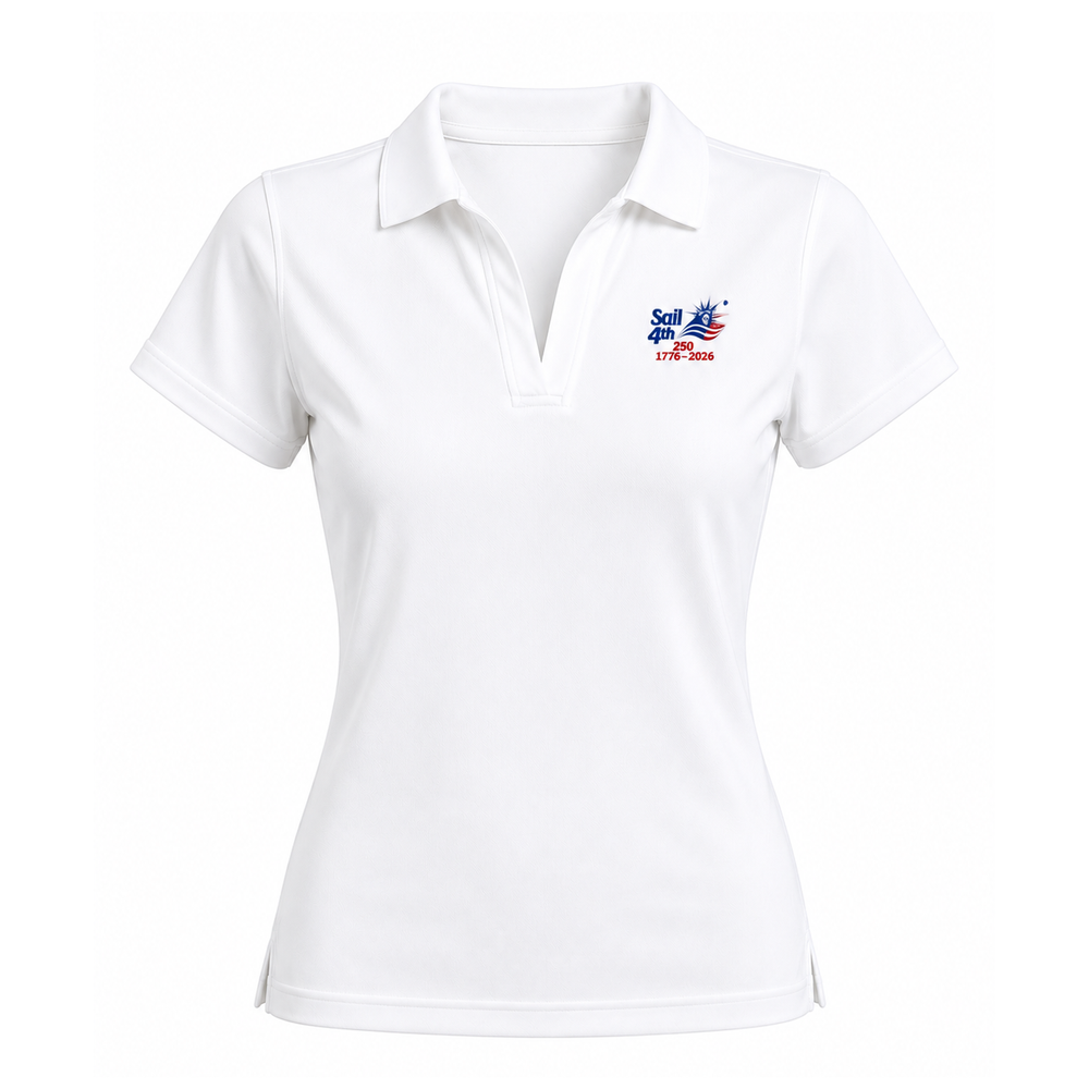 Sail 4th 250 New York Ladies Performance Short Sleeve Polo Shirt White