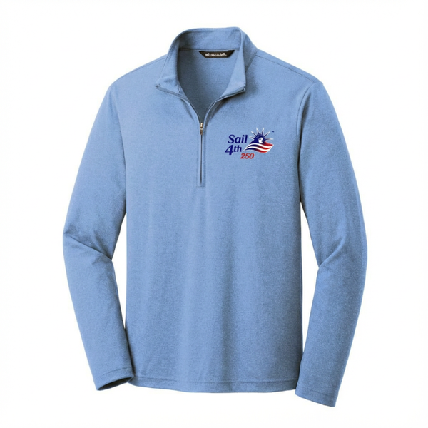 Sail 4th 250 Travis Mathews Coto Performance 1/4 Zip - Brilliant Blue Heather