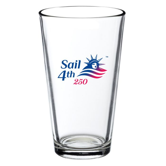Sail 4th 250 New York Primary Logo Clear Pint Glass