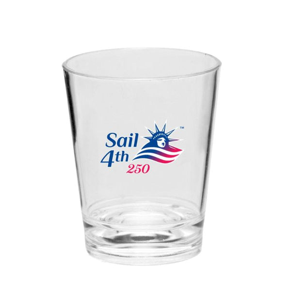 Sail4th 250 Primary Logo Clear Shot Glass