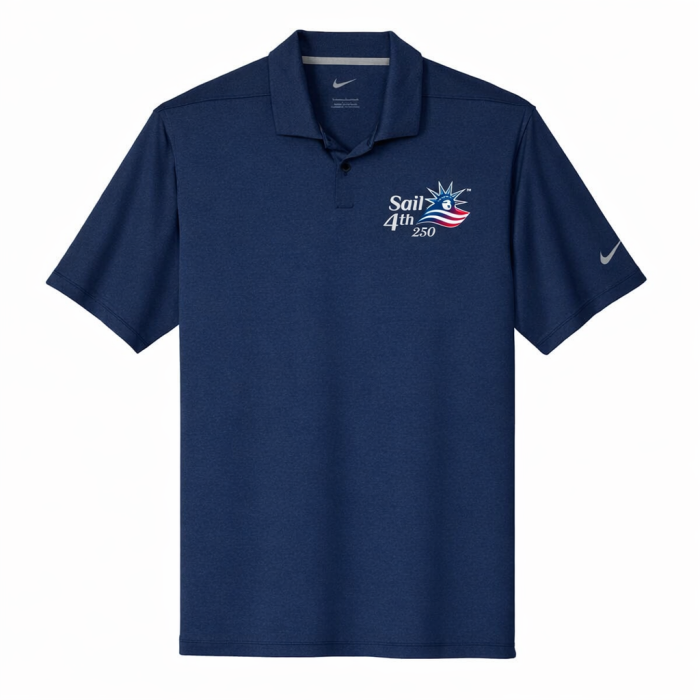 Sail 4th 250 New York Primary Logo Nike Heather Short Sleeve Polo Shirt