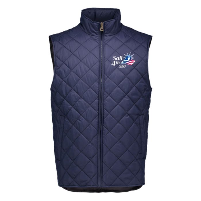 Sail 4th 250 New York Primary Logo Vintage Diamond Men's Quilted Navy Vest