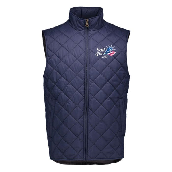 Sail 4th 250 New York Primary Logo Vintage Diamond Men's Quilted Navy Vest