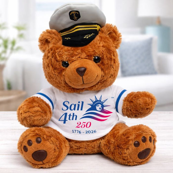 Sail4th 250 Logo Plush Bear with T-Shirt and Captain Hat