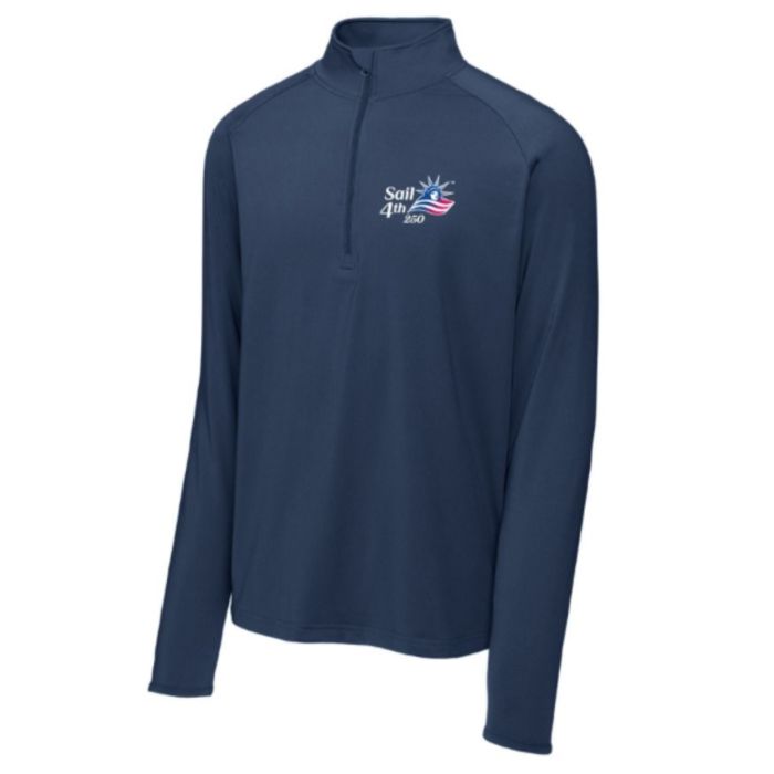 Sail4th 250 Primary Logo Performance 1/4 Zip Navy