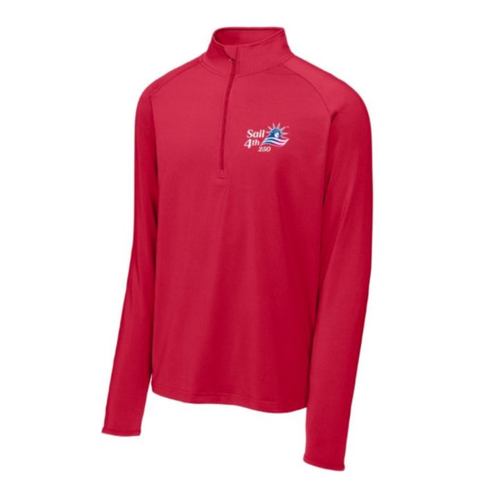 Sail4th 250 Primary Logo Performance 1/4 Zip Red