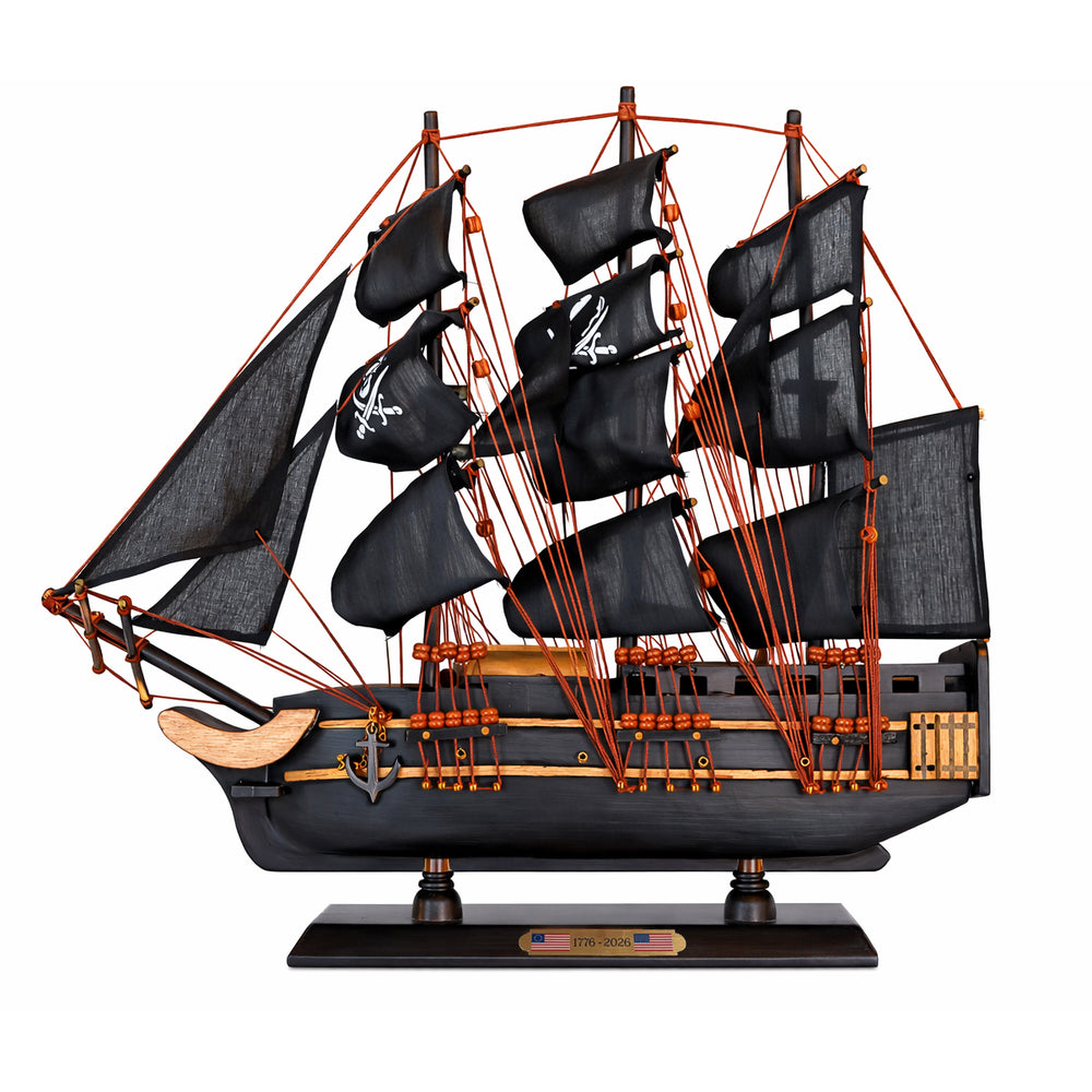 Tall Ship Black Pearl Pirate Miniature Model Ships 19" Length - Left Bow Facing