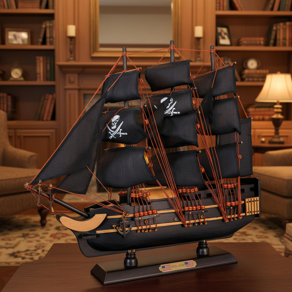 Tall Ship Black Pearl Pirate Miniature Model Ship Display View