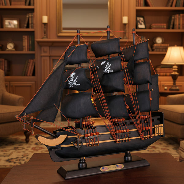 Tall Ship Black Pearl Pirate Miniature Model Ship Display View