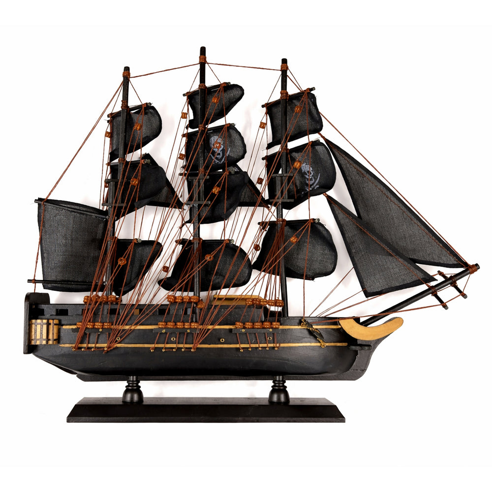 Tall Ship Black Pearl Pirate Miniature Model Ships 19" Length - Right Bow Facing