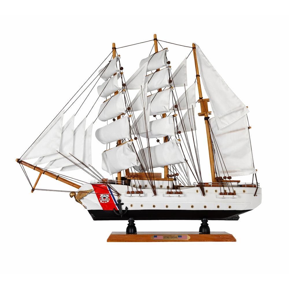 Tall Ship USCGC Eagle Miniature Model Ship 19" Length Left Bow Facing