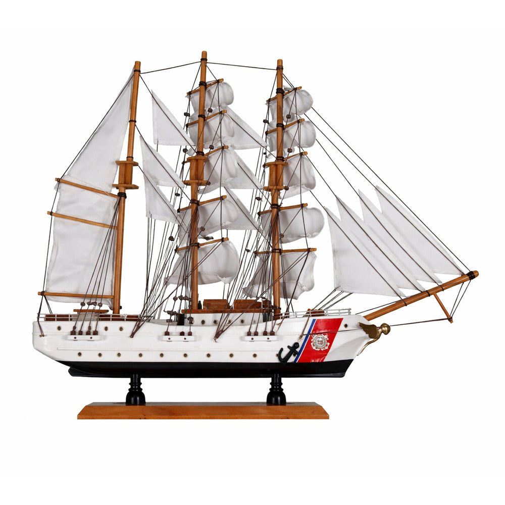 Tall Ship USCGC Eagle Miniature Model Ship 19" Length Right Bow Facing