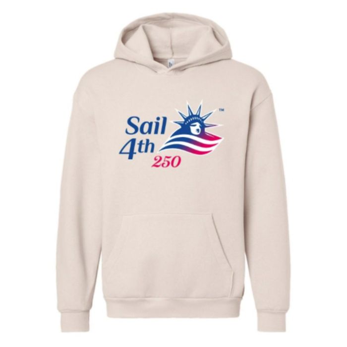 Sail 4th 250 New York Primary Logo Sea Blue & Bone Hooded Sweatshirt