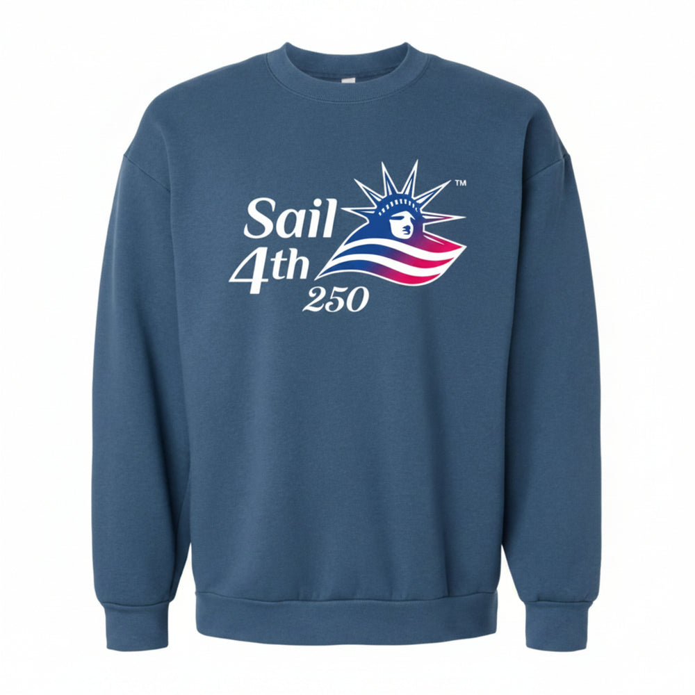 Sail4th 250 Primary Logo Crewneck Sweatshirt Sea Blue
