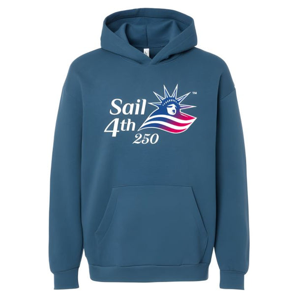 Sail 4th 250 New York Primary Logo Sea Blue & Bone Hooded Sweatshirt