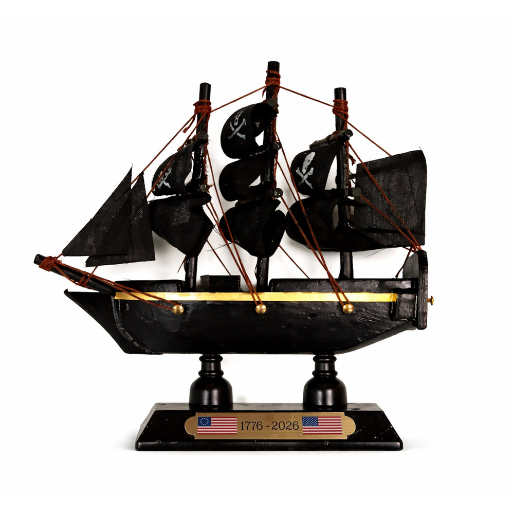 Tall Ship Black Pearl Pirate Miniature Model Ships 4" Length - Left Bow Facing