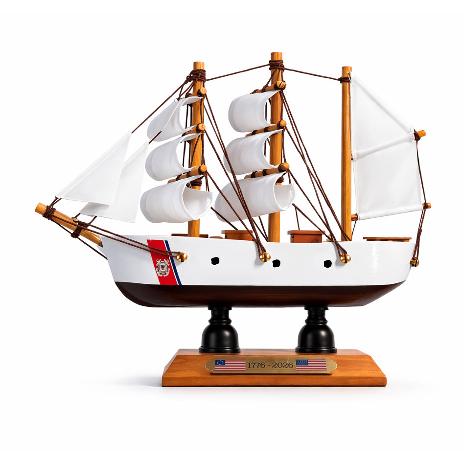 Tall Ship USCGC Eagle Miniature Model Ship 4" Length Left Bow Facing