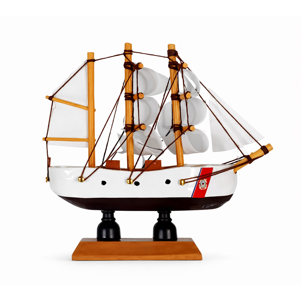 Tall Ship USCGC Eagle Miniature Model Ship 4" Length Right Bow Facing