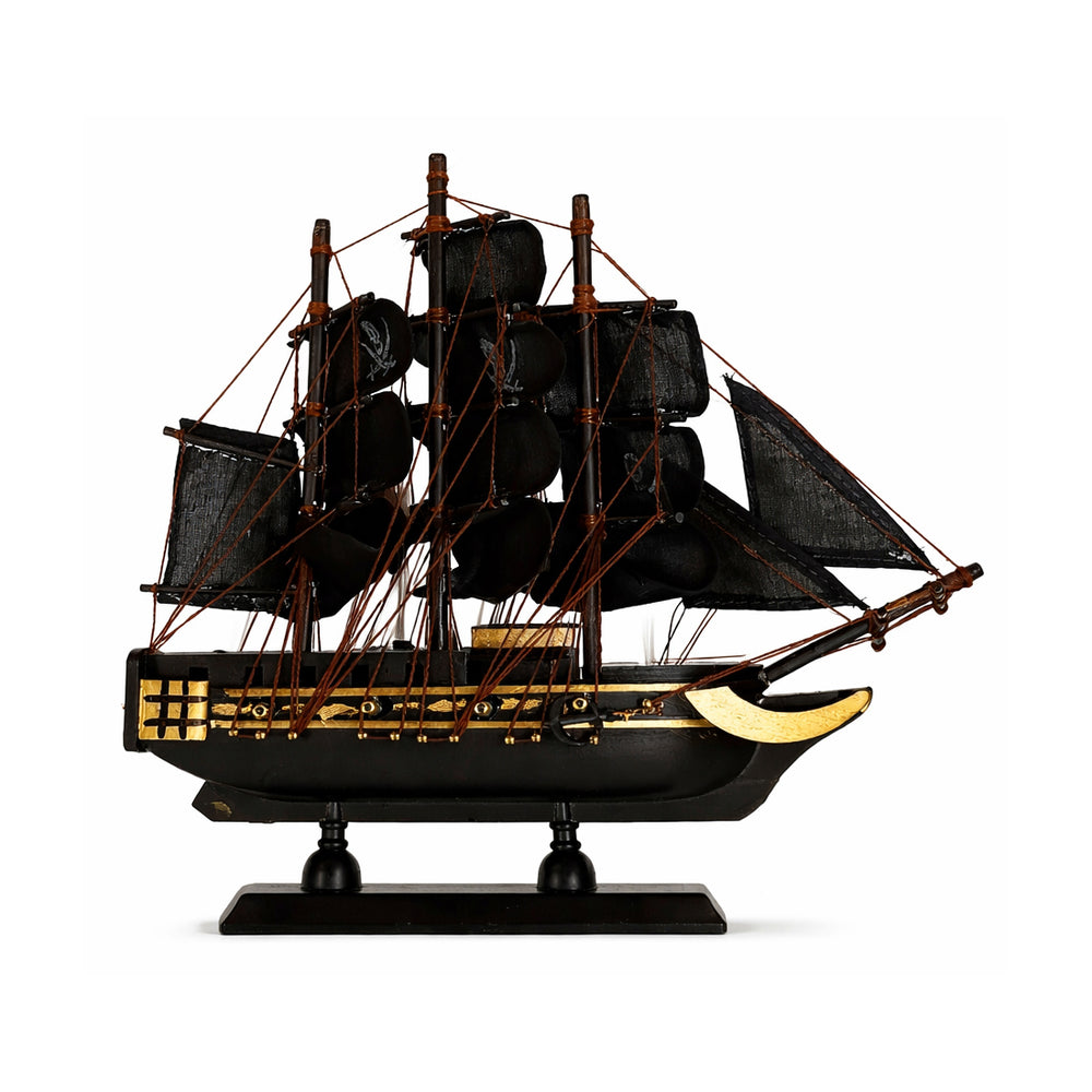Tall Ship Black Pearl Pirate Miniature Model Ships 6" Length - Right Bow Facing