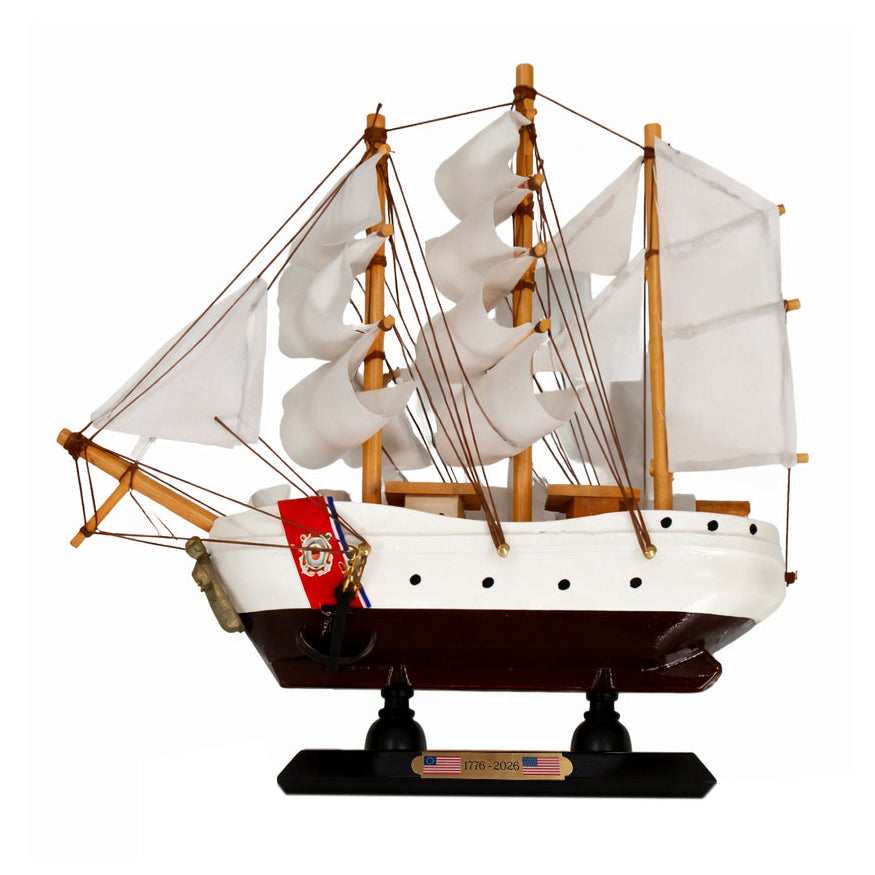 Tall Ship USCGC Eagle Miniature Model Ship 6" Length Left Bow Facing