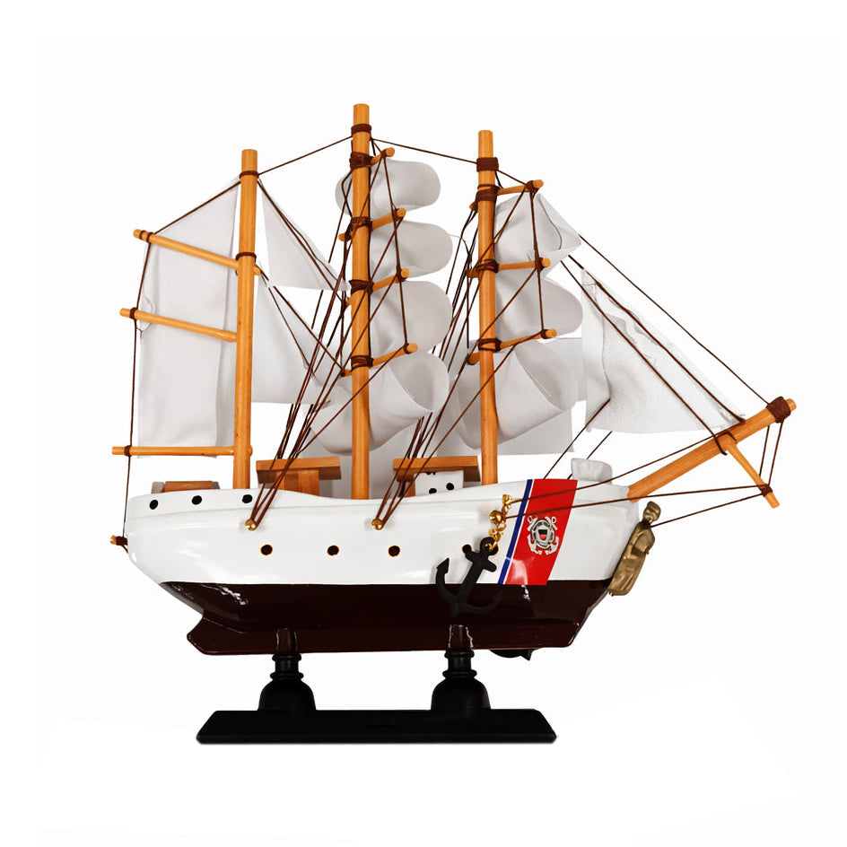 Tall Ship USCGC Eagle Miniature Model Ship 6" Length Right Bow Facing