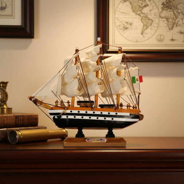 Tall Ship Classic Wooden Amerigo Vespucci Miniature Model Ship Display View