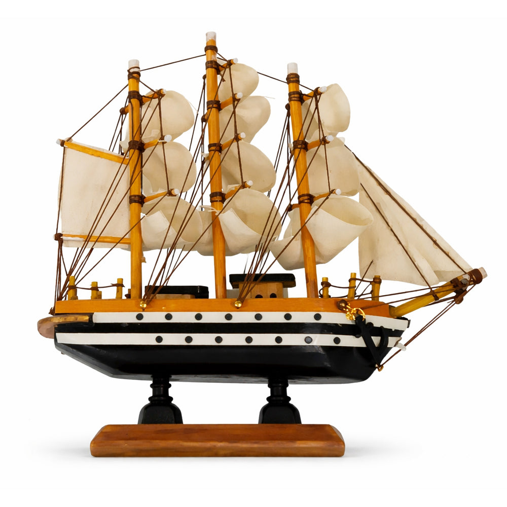 Tall Ship Classic Wooden Amerigo Vespucci Miniature Model Ship Right Bow Facing