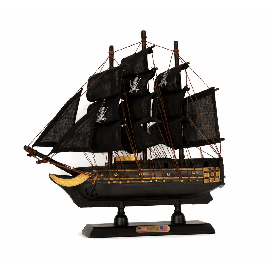 Tall Ship Black Pearl Pirate Miniature Model Ships 9" Length - Left Bow Facing