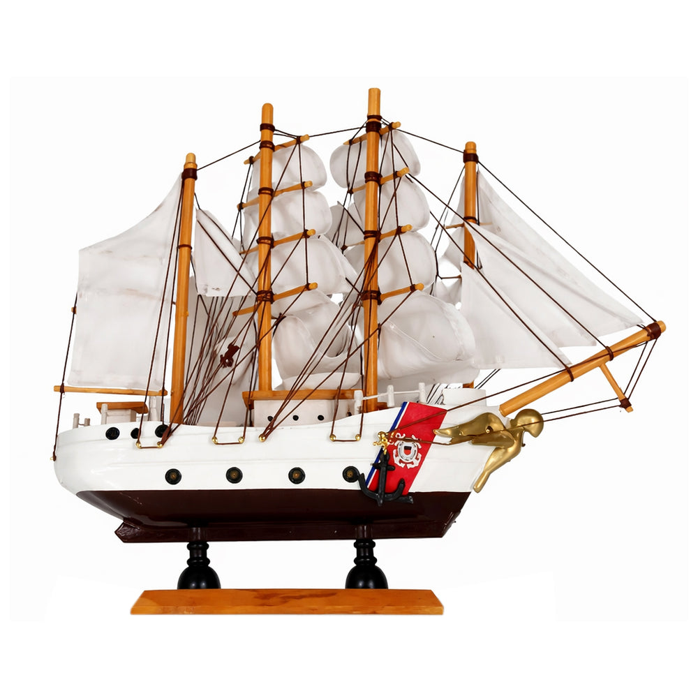 Tall Ship USCGC Eagle Miniature Model Ship 9" Length Right Bow Facing