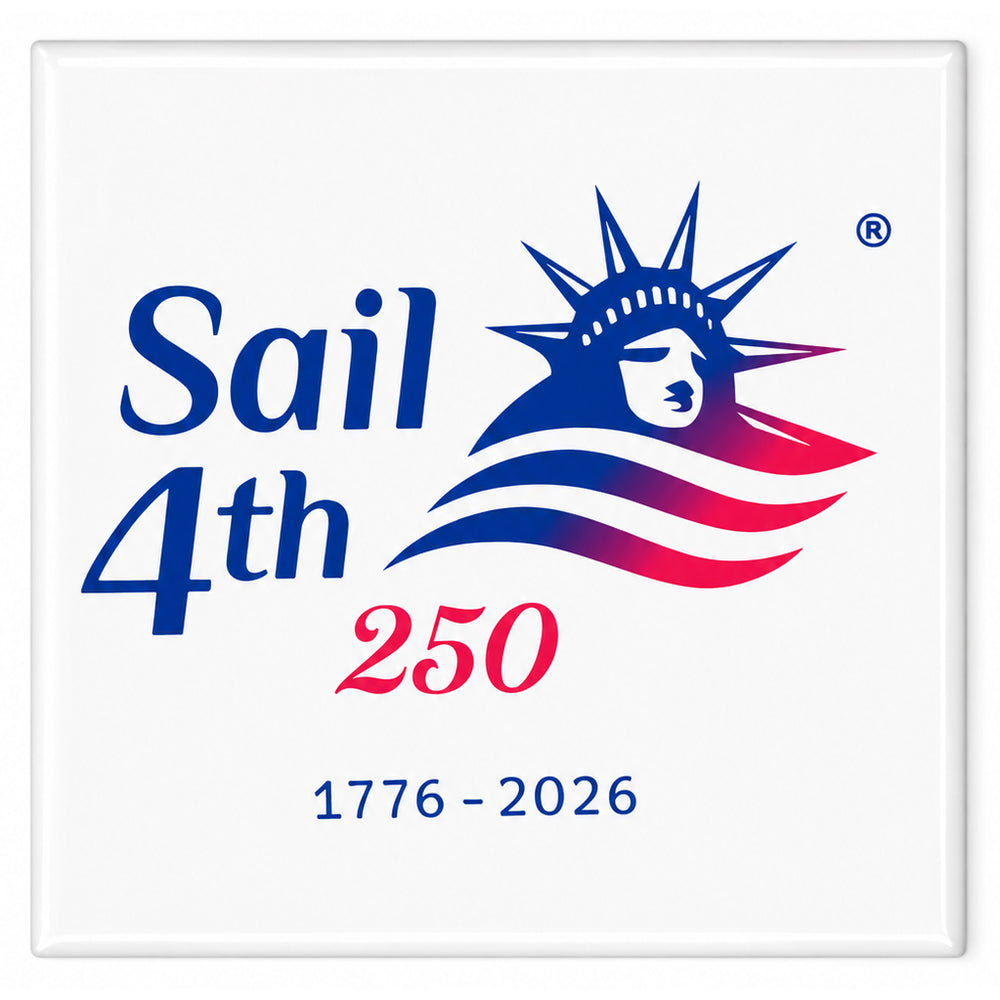 Sail 4th 250 New York Square Magnet Product View