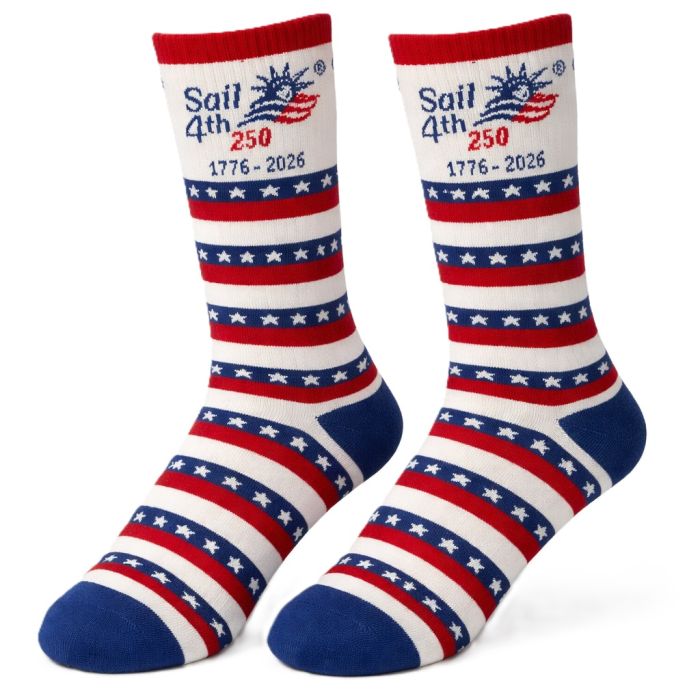 Sail4th 250 Logo Patriotic Socks