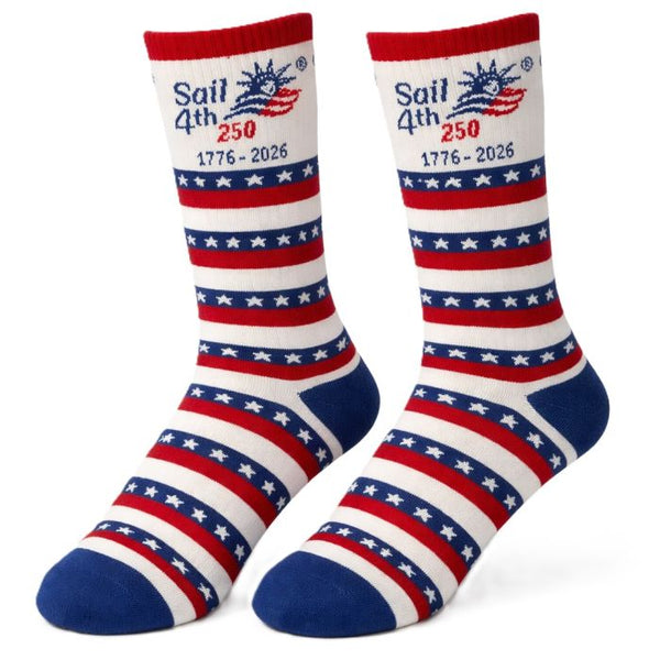 Sail4th 250 Logo Patriotic Socks