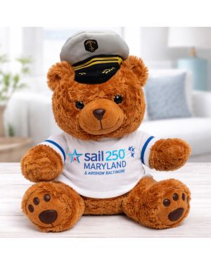 Sail 250 Logo MARYLAND Plush Bear with T-Shirt and Captain Hat 