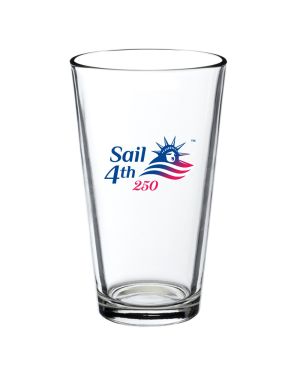 Sail4th 250 Primary Logo Clear Pint Glass Product View
