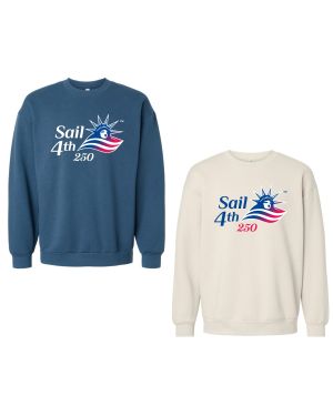 Sail4th 250 Primary Logo Sea Blue & Bone Crewneck Sweatshirt
