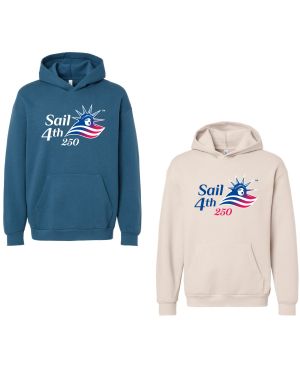 Sail4th 250 Primary Logo Sea Blue & Bone Hooded Sweatshirt