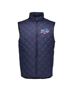 Sail4th 250 Primary Logo Vintage Diamond Men's Quilted Navy Vest