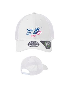 Sail4th 250 Primary Logo White Snapback Mesh Cap