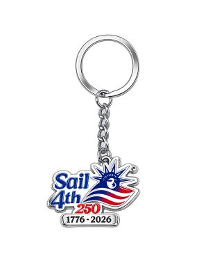 Sail4th 250 Logo Key Chain with Statue of Liberty
