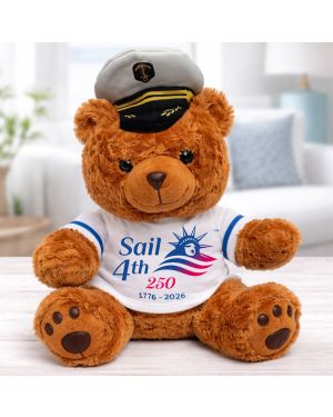 Sail4th 250 Logo Plush Bear with T-Shirt and Captain Hat 
