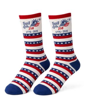 Sail4th 250 Logo Patriotic Socks - Sold in Pairs