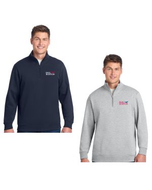 Sail Boston Primary Logo Embroidered Cotton Long Sleeve 1/4 Zip Sweatshirt Available Colors
