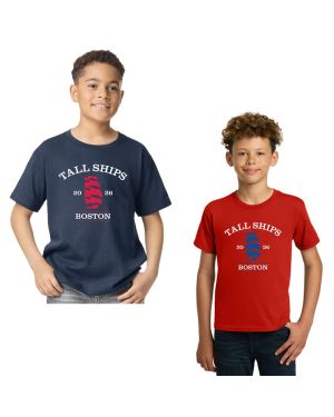 Sail Boston Primary Logo Tall Ships 2026 Youth Short Sleeve T-Shirt Available Colors