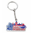 Sail4th 250 Logo BOSTON with Skyline and Sailing Ship Key Chain